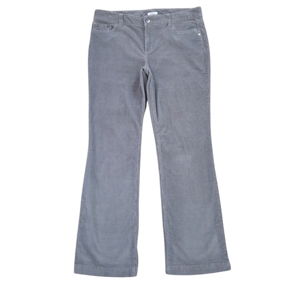 Liz Claiborne Women's Gray Stretch Bootcut Corduroy Pants Size 10‎ Petite - Picture 1 of 10
